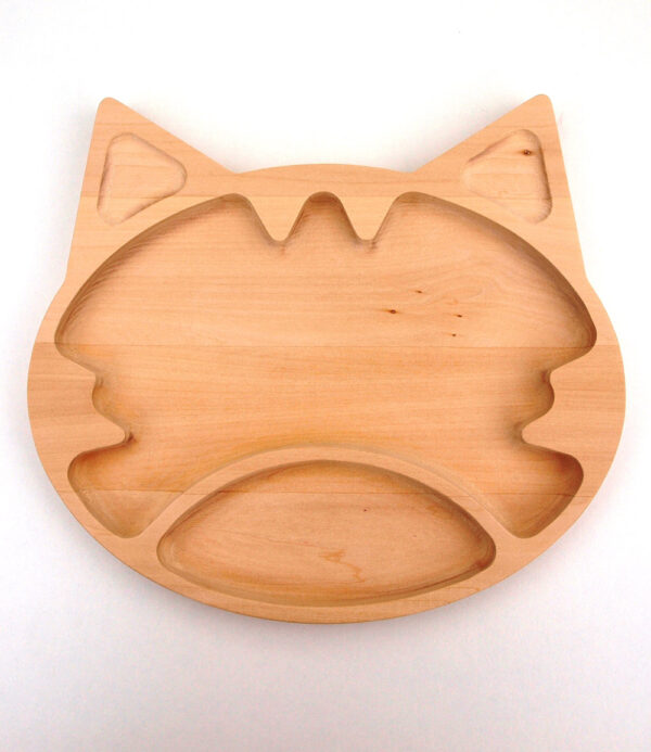 Kočička dřevěný talíř pro děti