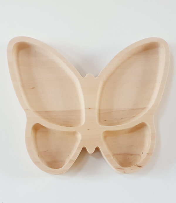 Motýl dřevěný talíř pro děti
