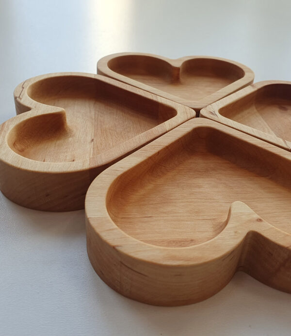Designové Talíře nove sada dřevěná miska srdíčko